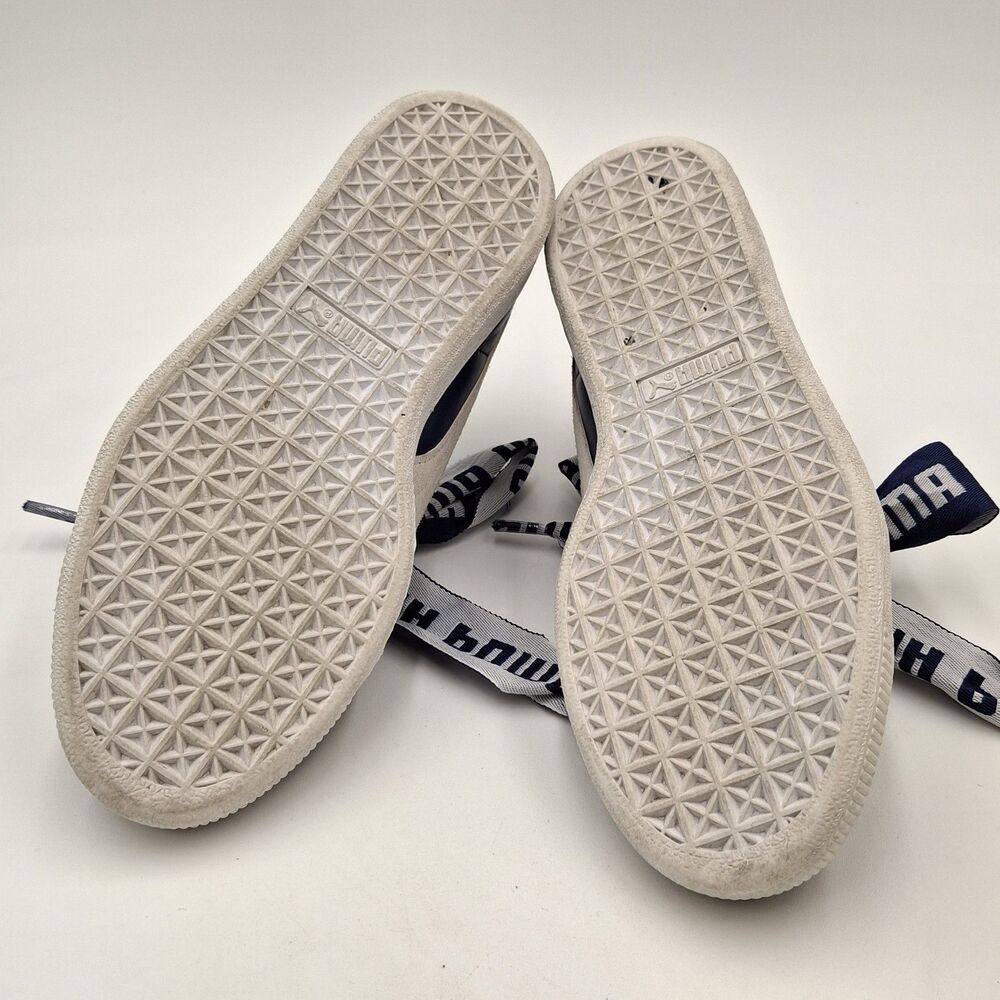 Puma Shoes Women's 7.5 US Basket Heart De Blue/White Leather Sneakers 364082 02 - Picture 10 of 16